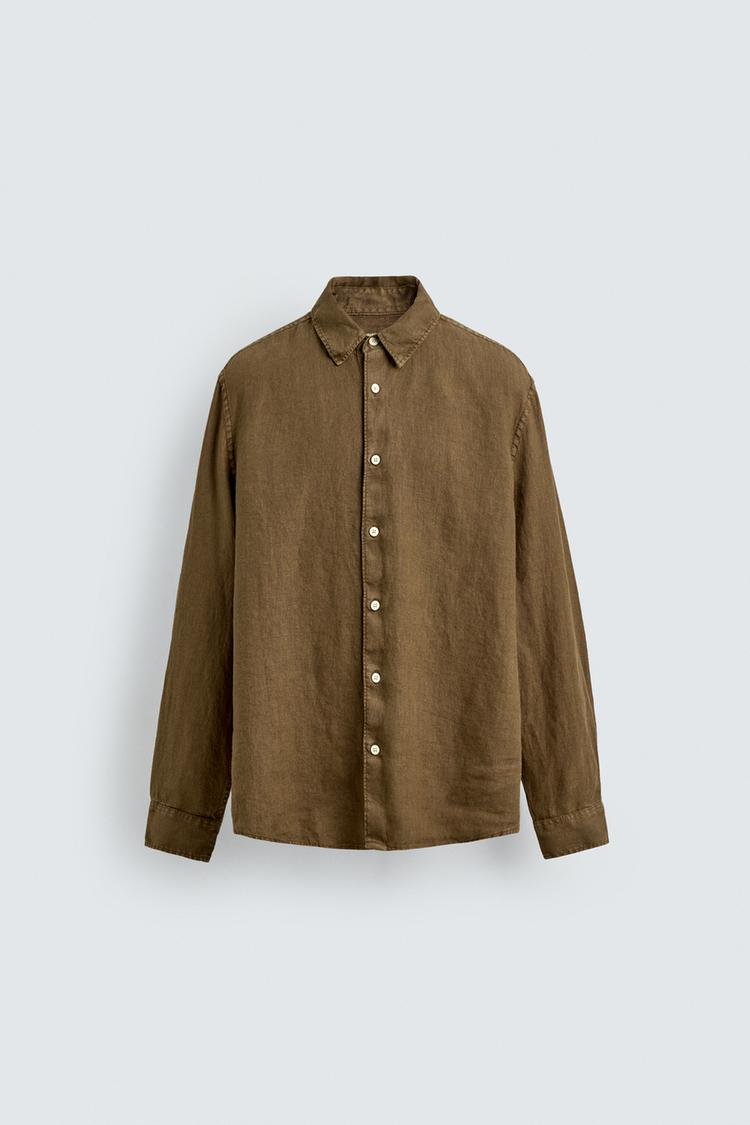 ZARA WASHED 100% LINEN SHIRT