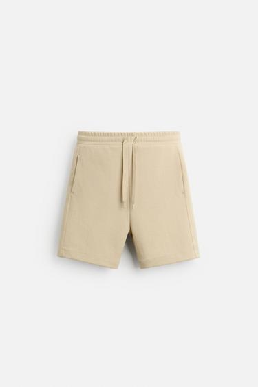 COMPACT JOGGER BERMUDA SHORTS - Beige by Zara