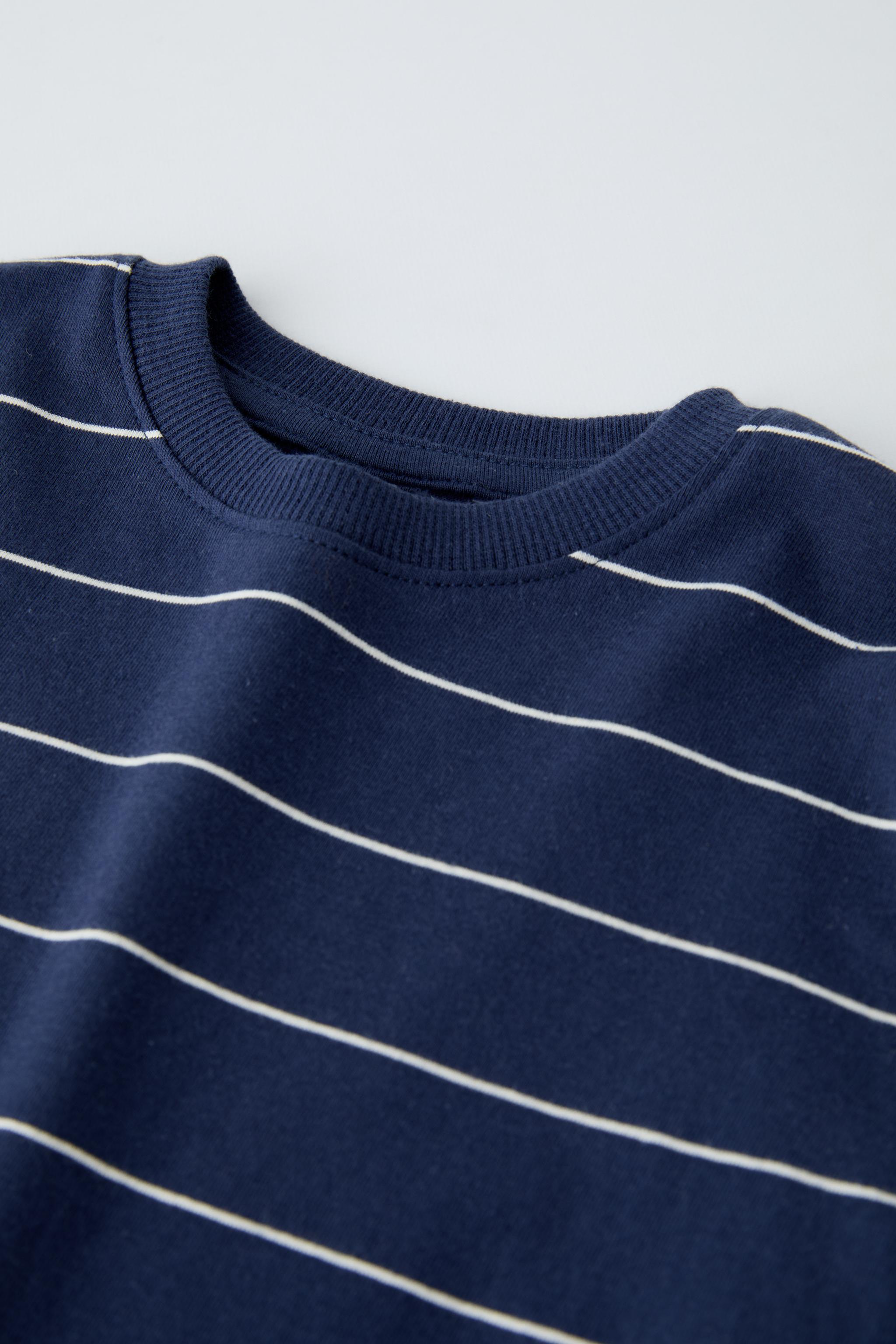 Navy blue outlet striped t shirt