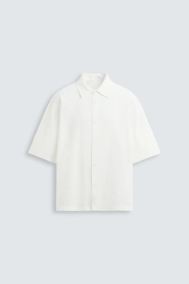 Zara TEXTURED RELAXED FIT SHIRT - White