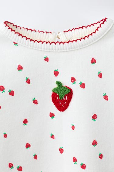STRAWBERRY PRINT SWEATSHIRT - Oyster-white by Zara - Image 2