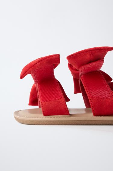 SANDALS WITH BOWS - Red by Zara - Image 5
