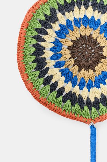 WOVEN FAN WITH TASSELS - Bluish by Zara - Image 2