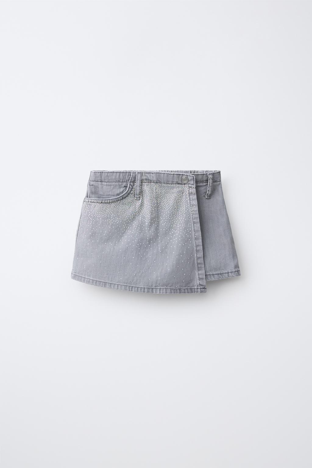 Zara Parlaq denim şort ətək