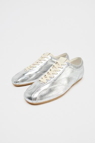 TENNIS EFFET MÉTALLISÉ - Argent de Zara - Image 2