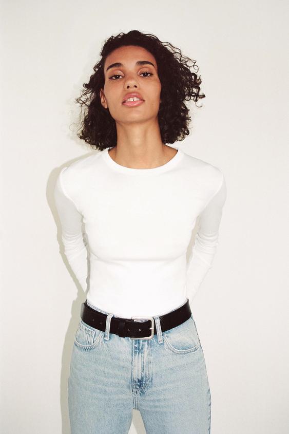 ТОП ИЗ ЛЕГКОЙ ТКАНИ В РУБЧИК — БЕЛЫЙ от Zara — изображение 0