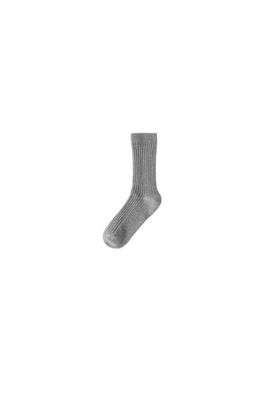 LONG RIBBED SOCKS - Grey by Zara
