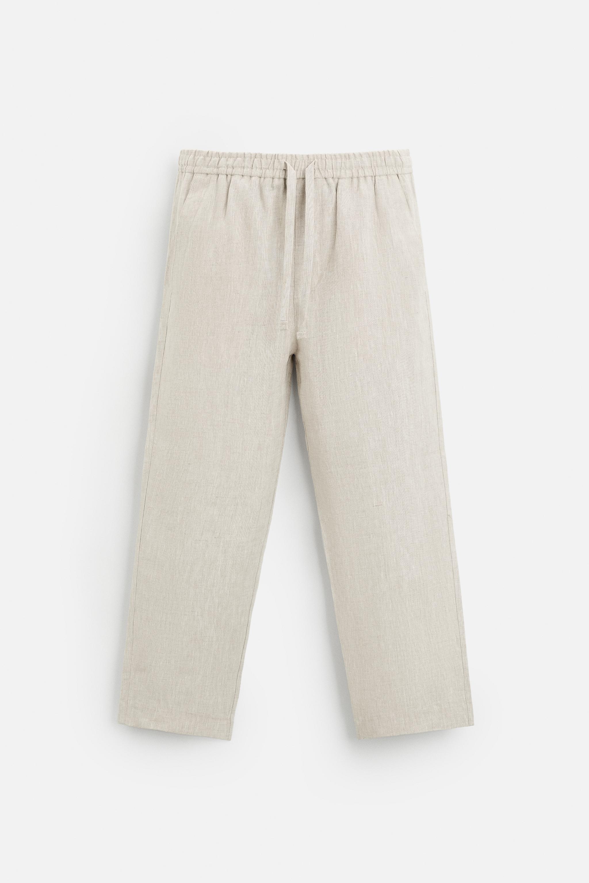 【ZARA】リネン100% スーツパンツ 4410/401/052 リネン100% スーツパンツ - ライトベージュ | ZARA Japan / 日本