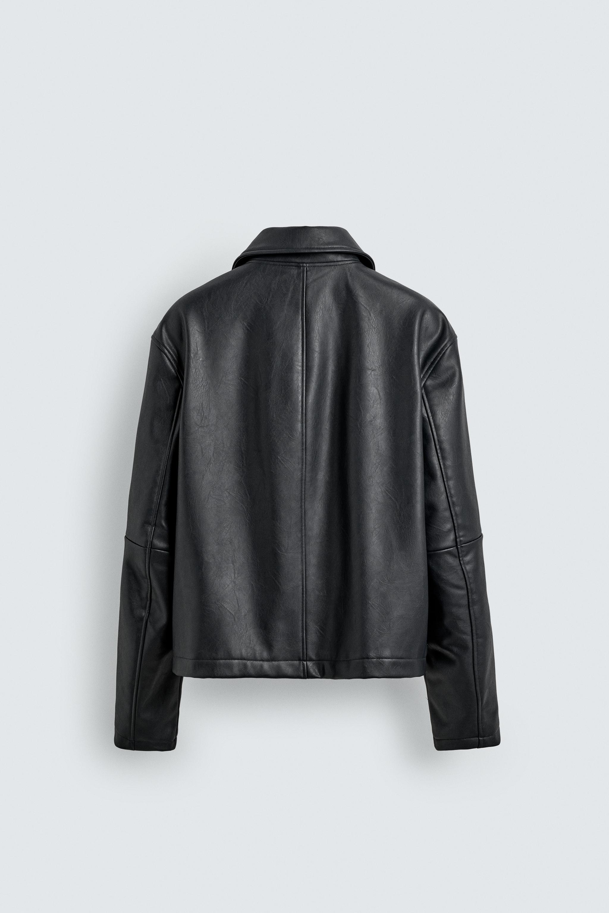 レギュラーフィット フェイクレザー ジャケット - ブルー | ZARA Japan