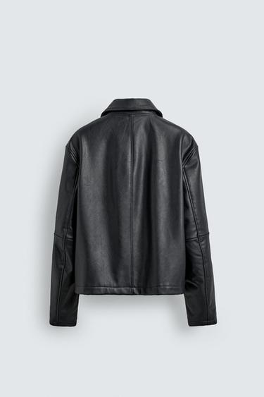 BLOUSON REGULAR FIT MATIÈRE SYNTHÉTIQUE - Bleu de Zara - Image 8