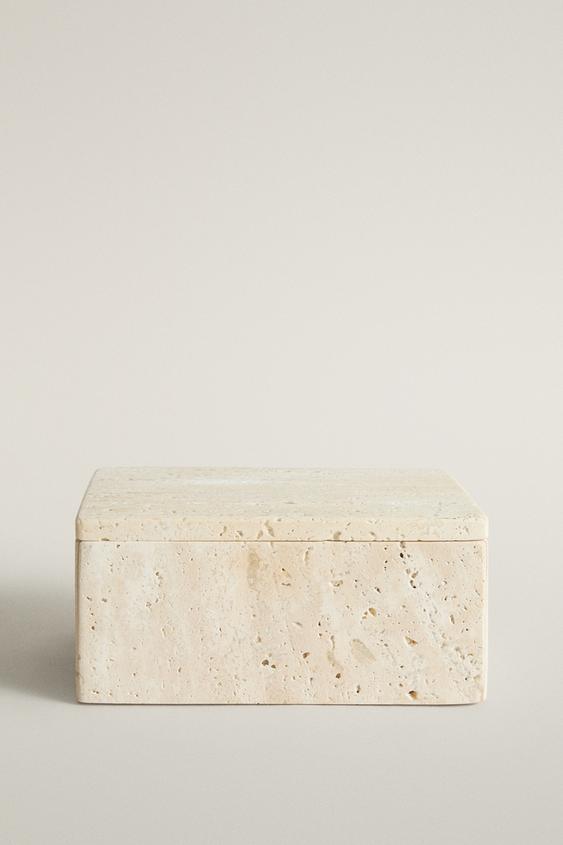 LARGE MARBLE BATHROOM ORGANISER BOX - Beige by Zara - Image 0