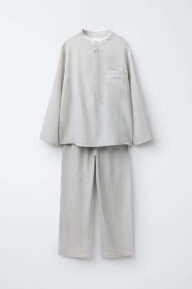 6-14 AÑOS/ PIJAMA CAMISA PANADERO - Gris vigoré de Zara