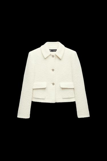 KURZE BOUCLÉ-JACKE - Cremefarben von Zara - Bild 0