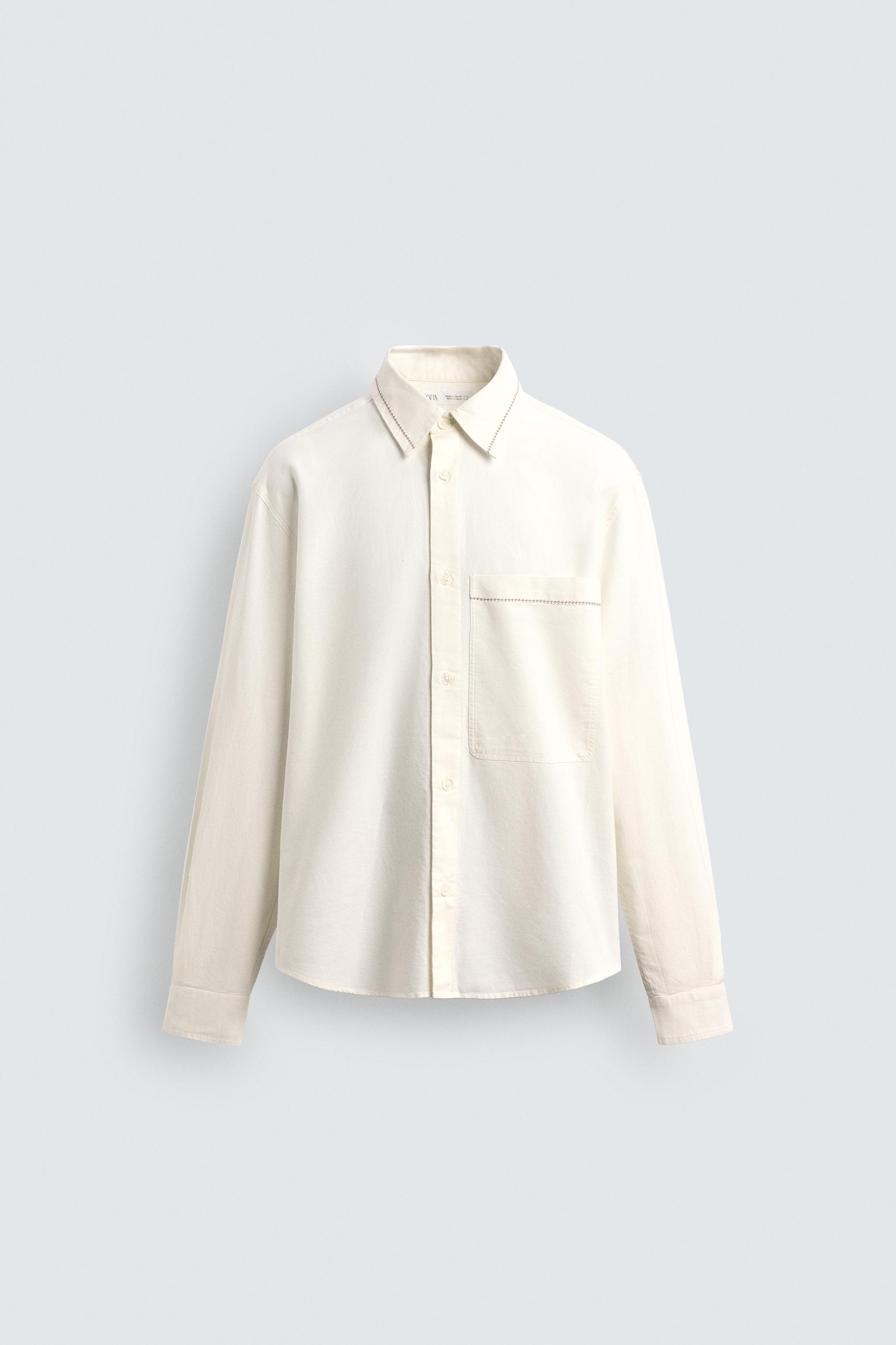 EMBROIDERED COTTON - LINEN SHIRT