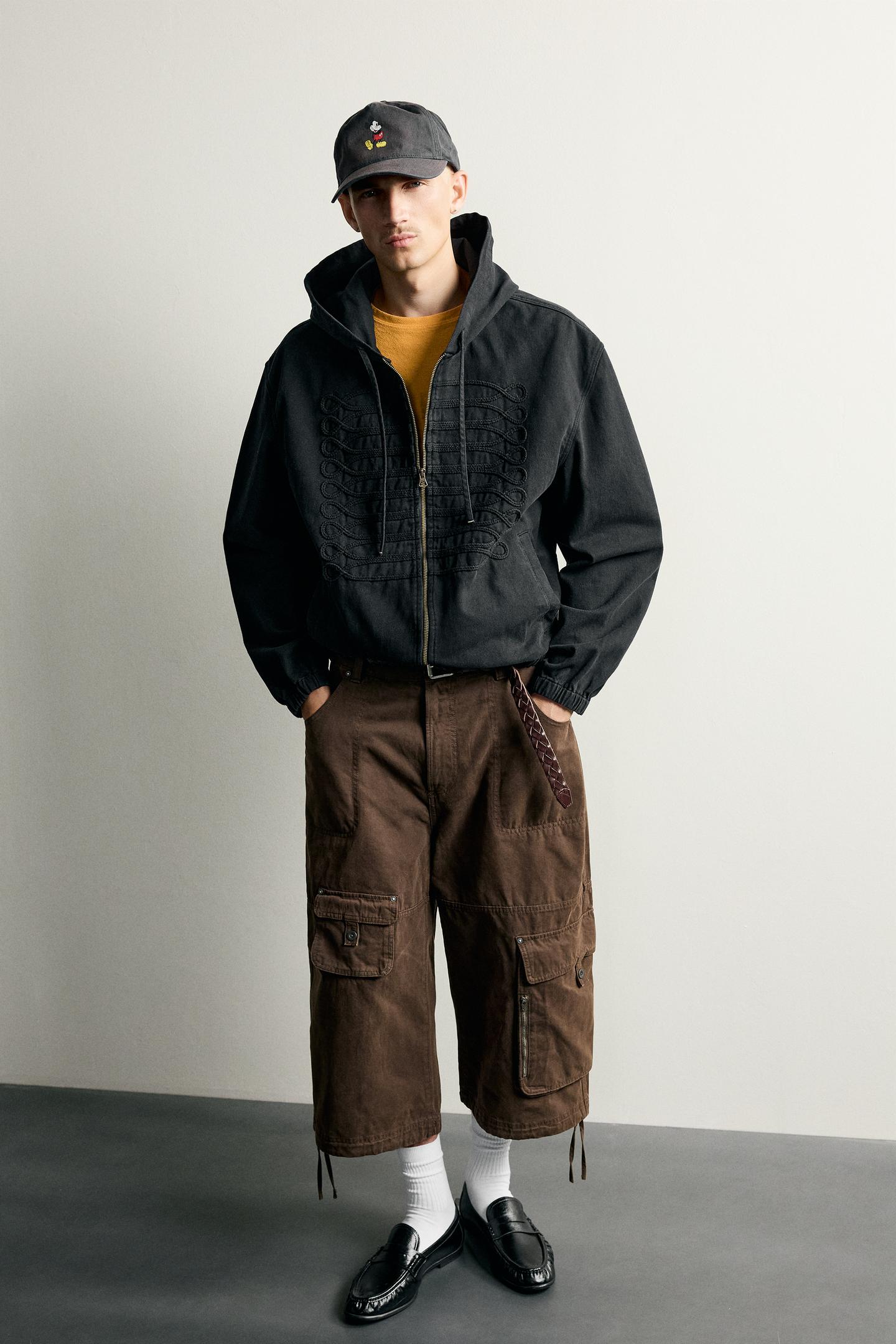 Мужская куртка Zara Hooded Frog Fastening, цвет: Чёрный — фото 6