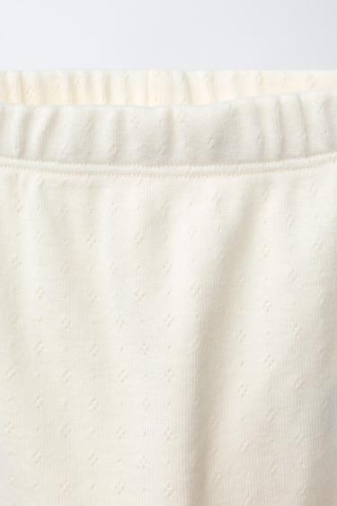 POINTELLE LACE TRIM LEGGINGS - Light ecru by Zara - Image 2