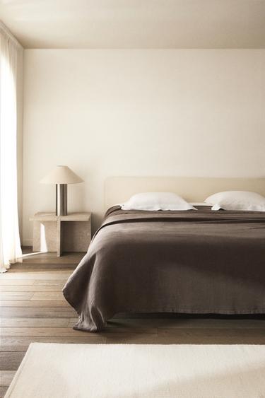 КУВЕРТЮРА ОТ ПРАН ЛЕН (400 GxM²) - Кафяв / Сивокафяв от Zara