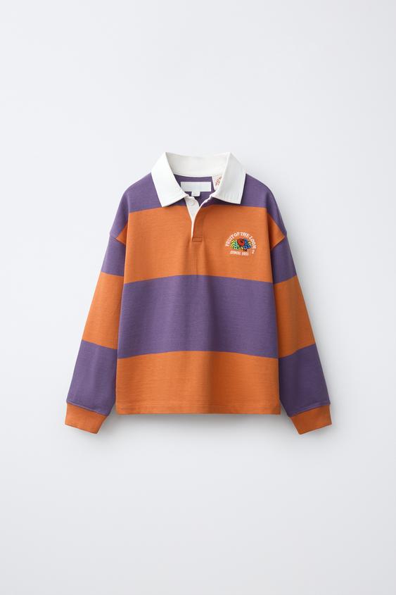 POLO KHṬWT MTRWZ FRUIT OF THE LOOM™ - بنفسجي الخاص بـ Zara - صورة 0