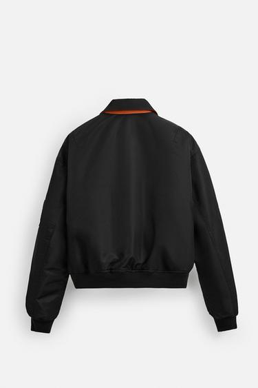 REVERSIBLE BOMBER JACKET - BLACK/ORANGE by Zara - Image 7