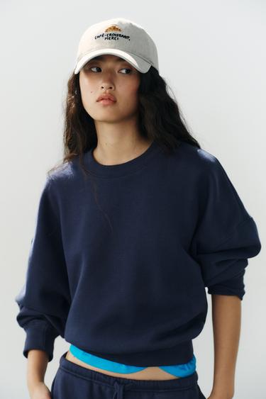 CROISSANT EMBROIDERED TWILL CAP - Ice by Zara