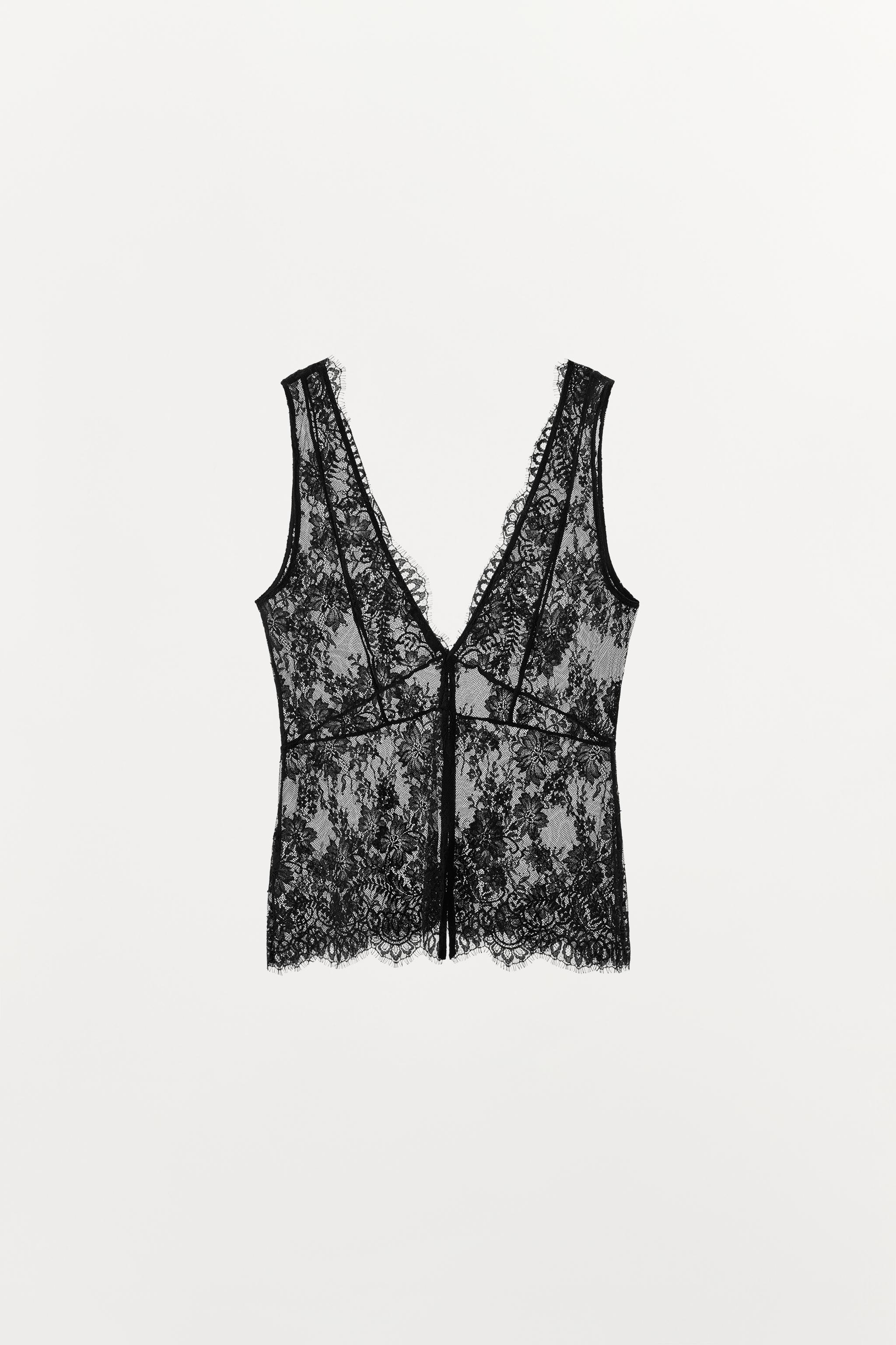 LACE BUTTON-UP TOP
