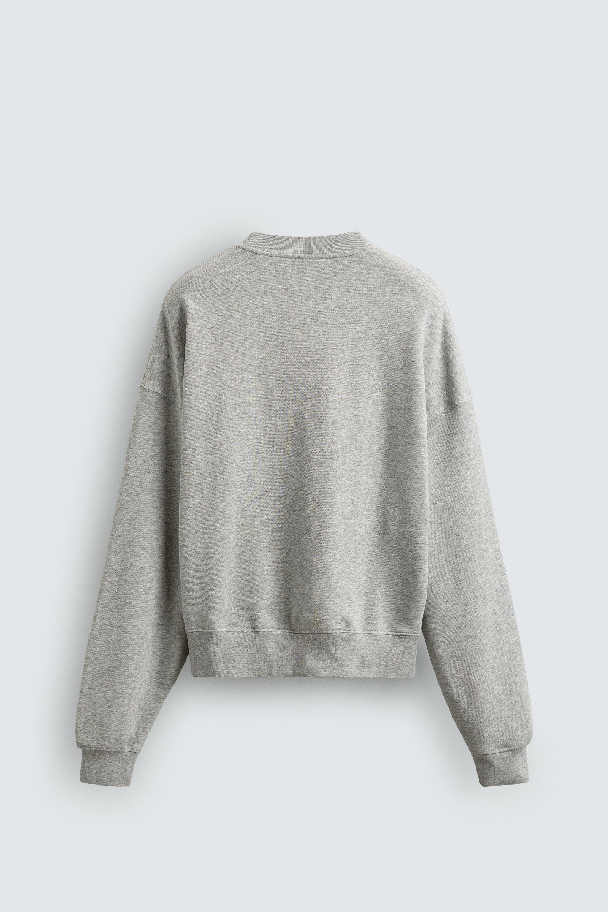 VARSITY PRINT SWEATSHIRT - Gray marl | ZARA United States