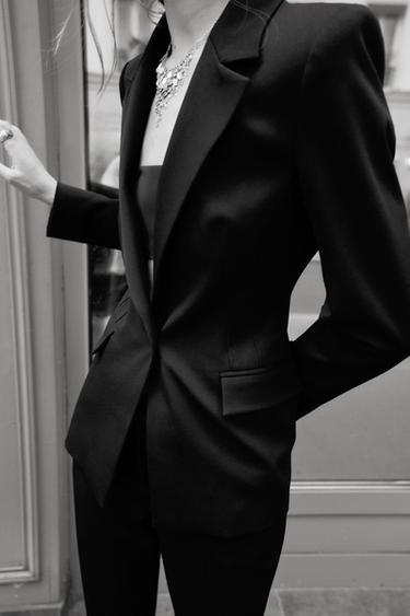 BLAZER TAILLÉE UN BOUTON - Noir de Zara - Image 2