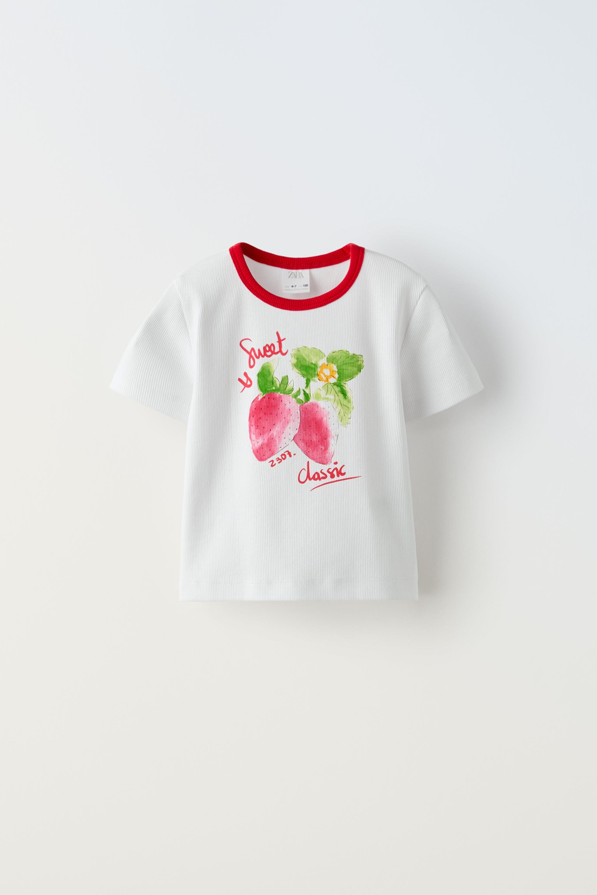 RIB FRUIT T-SHIRT - Red | ZARA United States