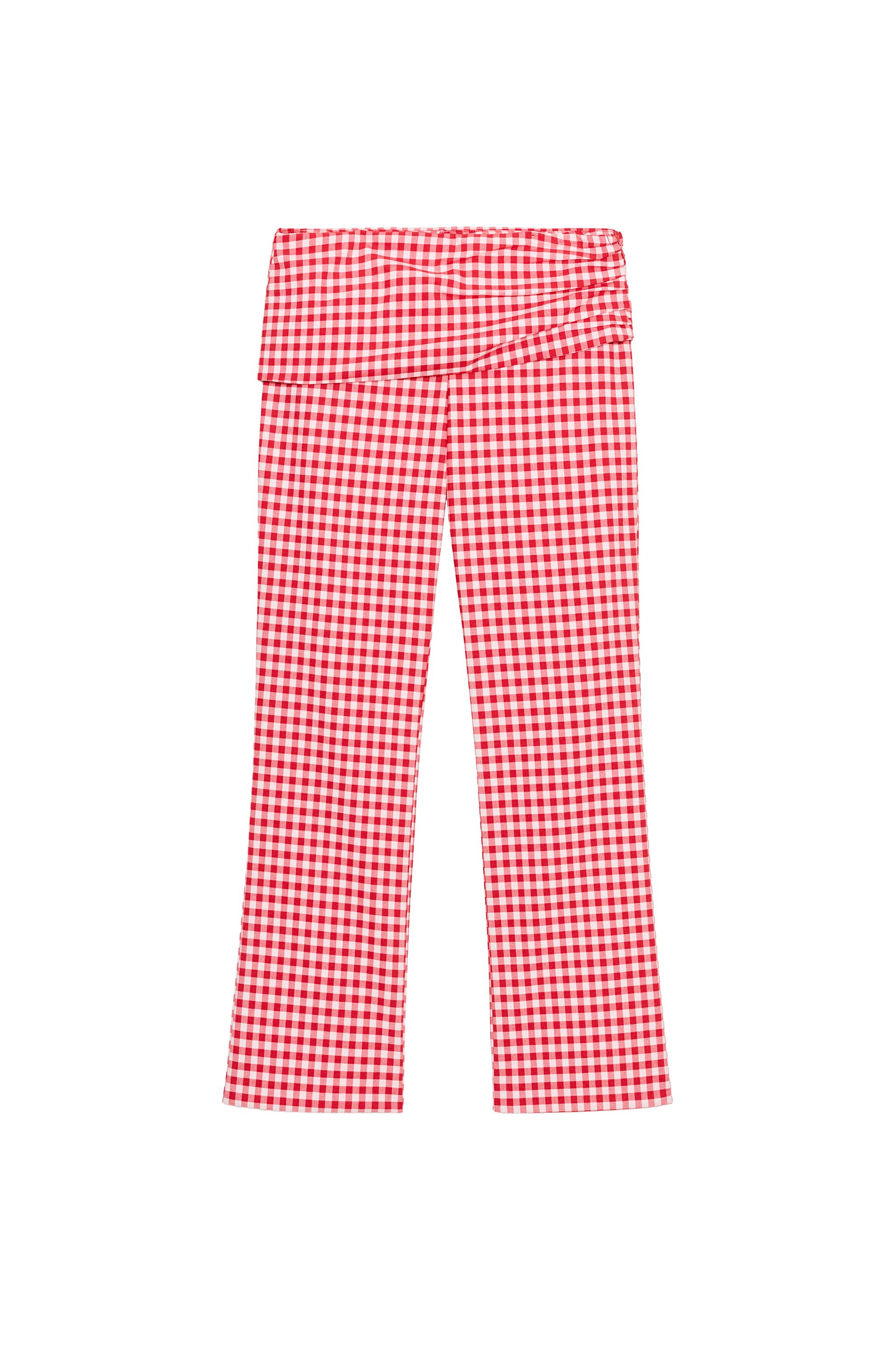 PANTALON CAPRI À CARREAUX VICHY