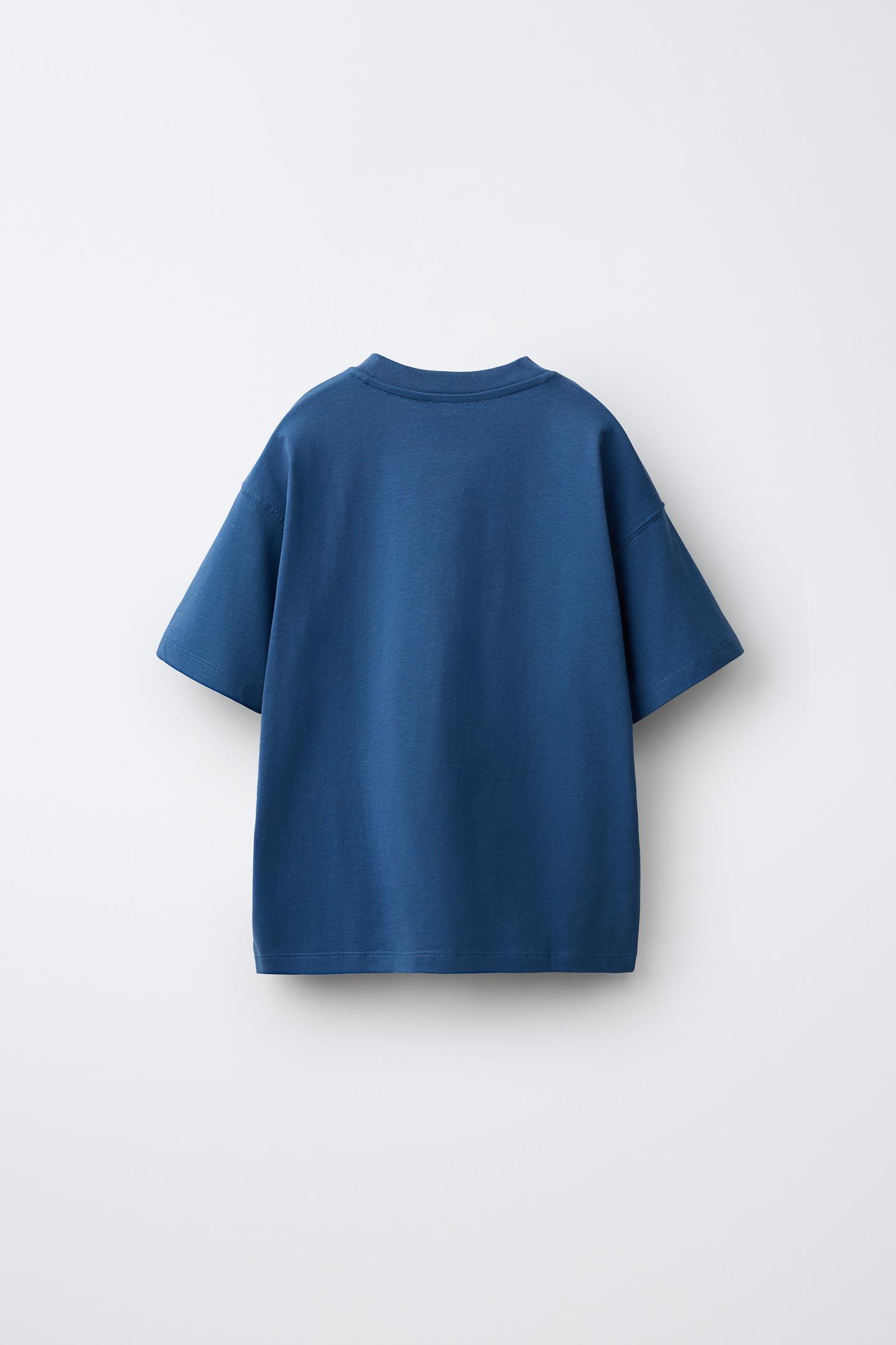 Детские футболки Zara Three-Pack OF Basic and Striped T-SHIRTS, цвет: Красный полосатый — фото 3
