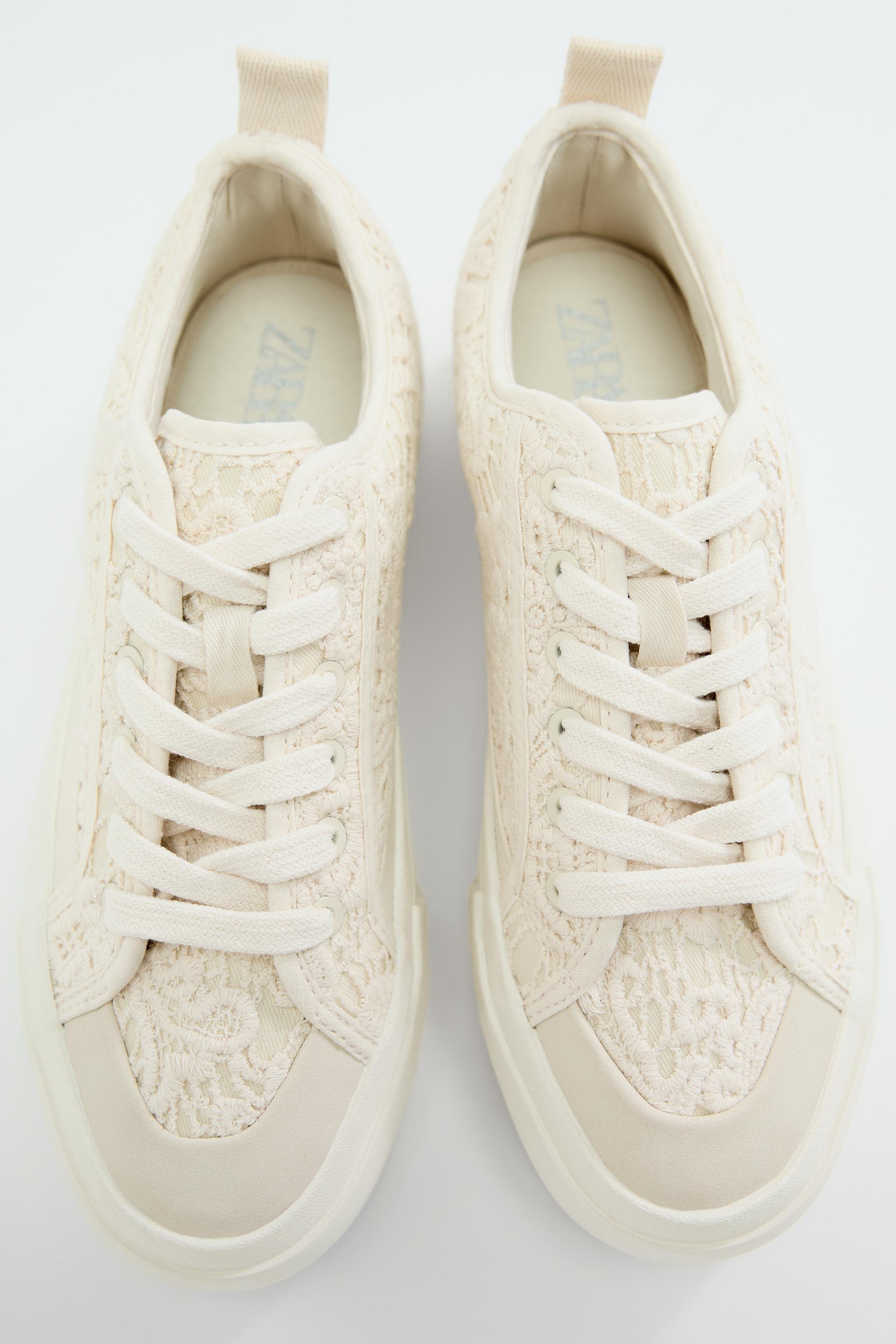 Fabric white trainers best sale