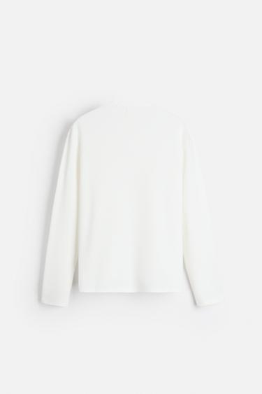 T-SHIRT IN CHECK TEXTURE - Ecru by Zara - Image 6