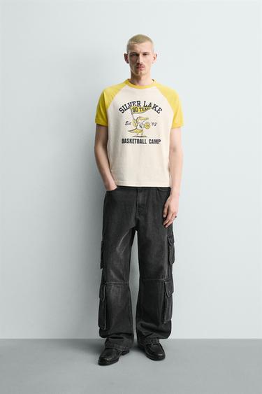 RETRO PRINT T-SHIRT - Oyster-white by Zara - Image 0