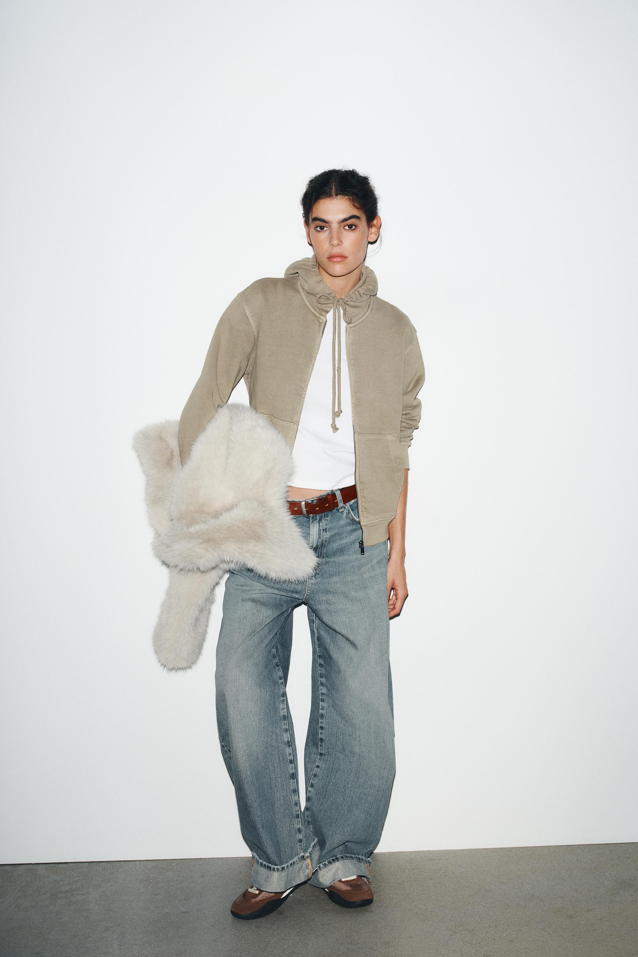 WASHED EFFECT HOODIE - Stone | ZARA United States