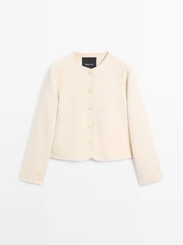 Chaqueta corta mezcla lana - Crudo de Zara