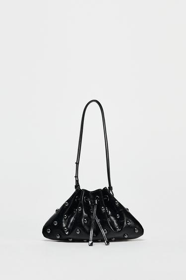 STUDDED MINI BUCKET BAG - Black by Zara - Image 2