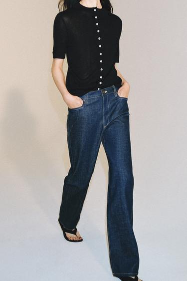 ZW COLLECTION STRAIGHT HIGH-WAIST JEANS - Blue by Zara - Image 1