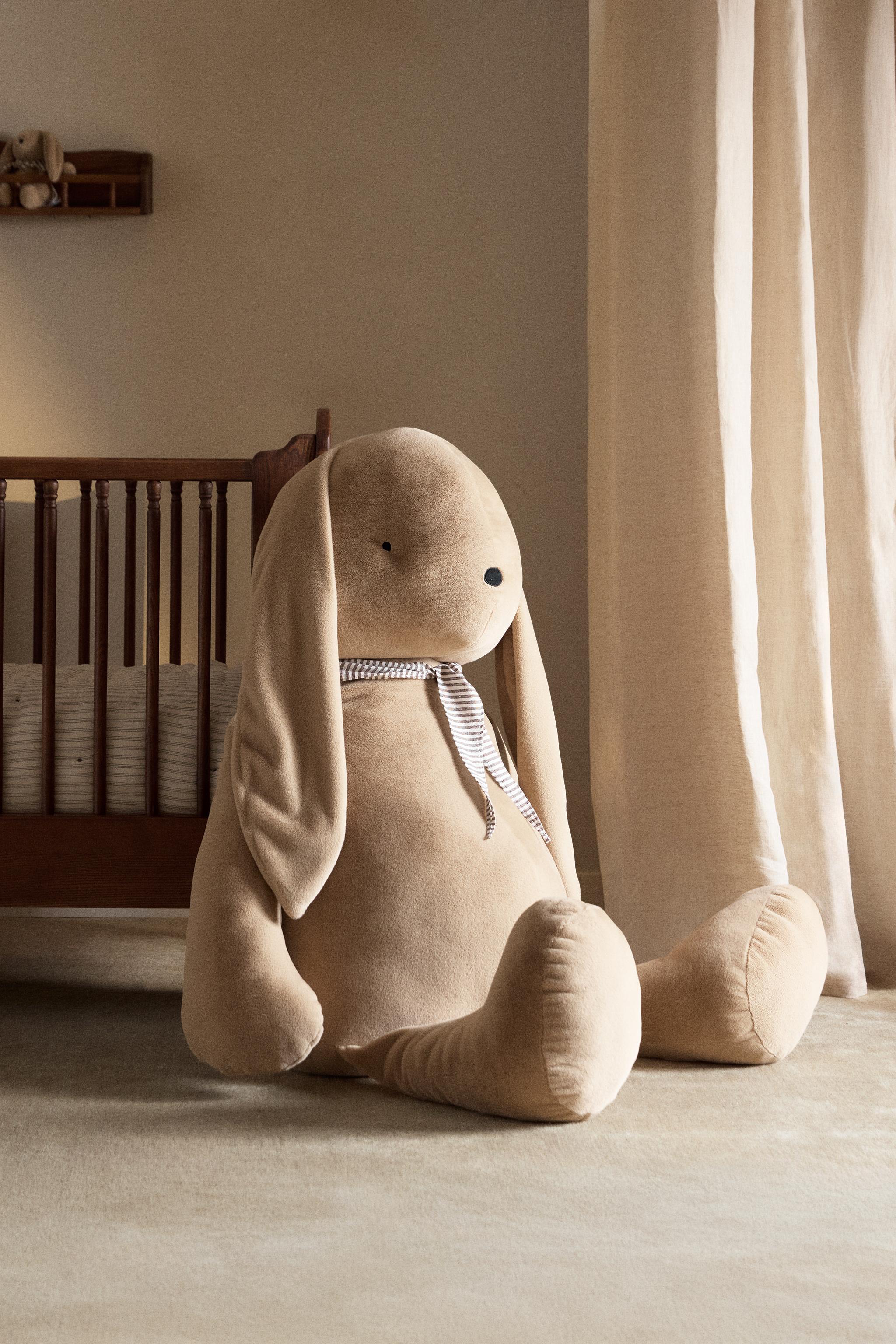 KIDS' LARGE RABBIT SOFT TOY — Dark beige