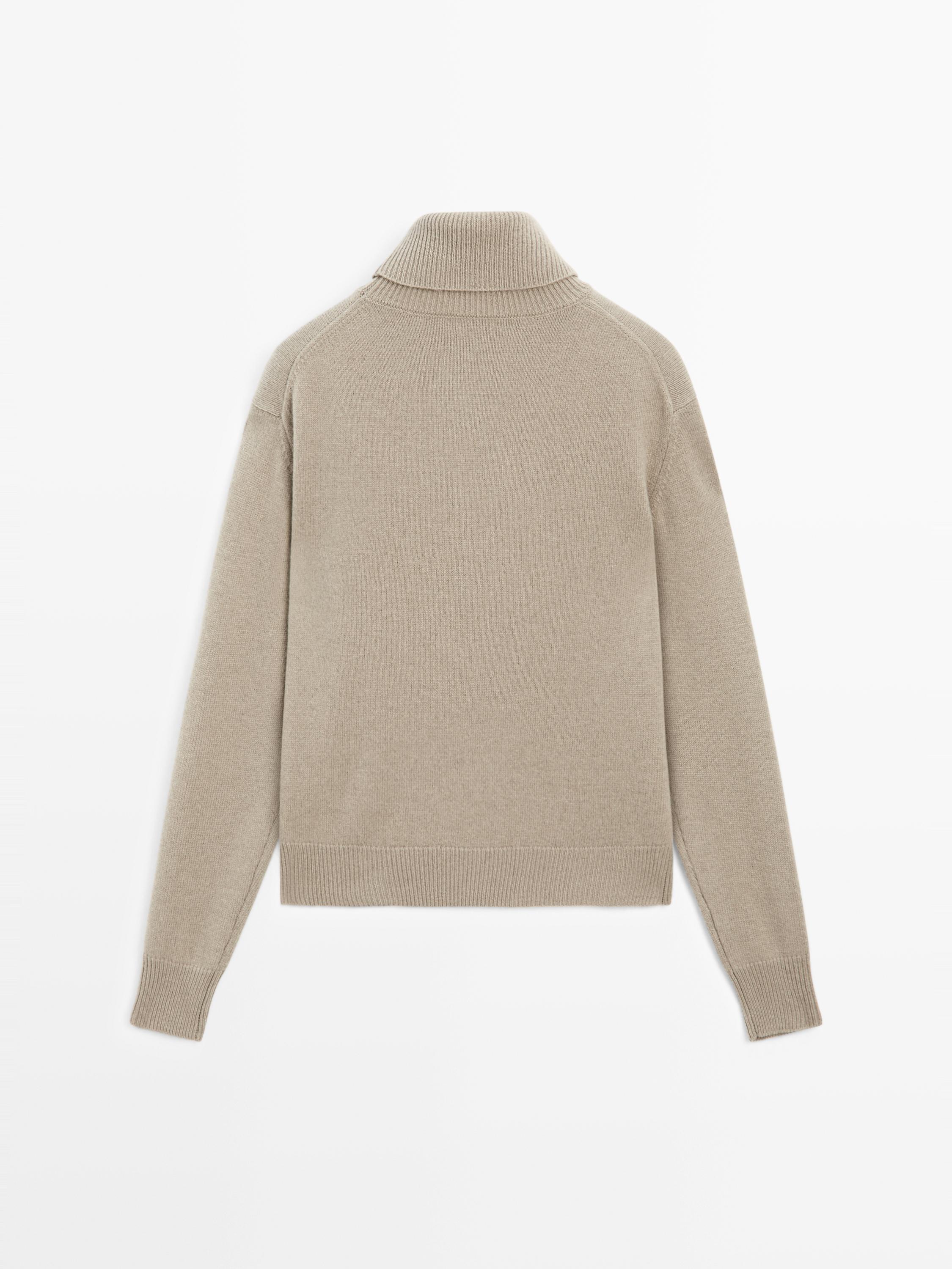 Wool blend high neck sweater
