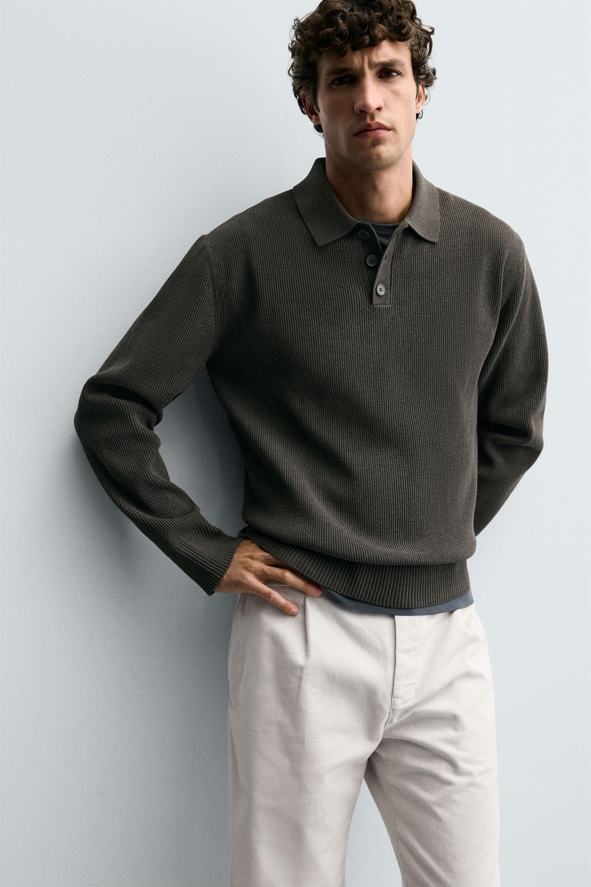 Zara CHENILLE KNIT POLO SHIRT - thumbnail 6 of 8