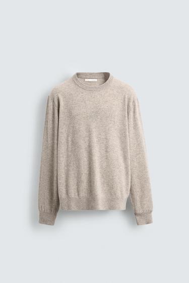 LIGHTWEIGHT WOOL - CASHMERE JUMPER - Beige by Zara