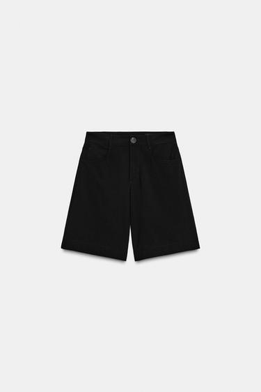 FLARED LONG BERMUDA SHORTS - Black by Zara