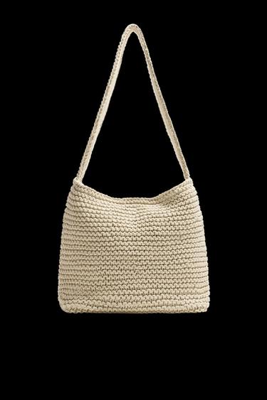 MACRAMÉ SHOULDER BAG - Ecru White by Zara
