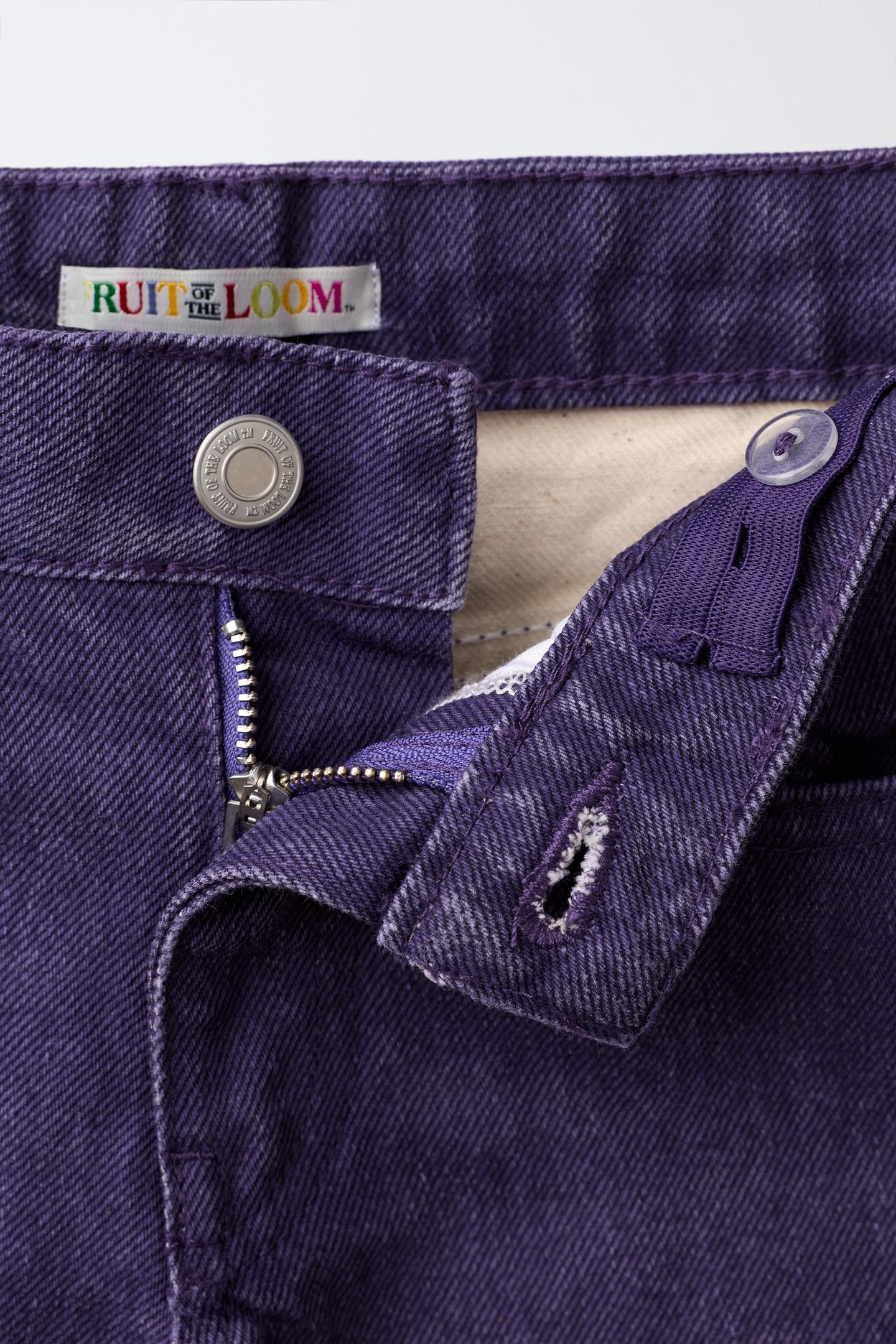 Детские джинсы Zara Fruit OF the Loom Straight, цвет: Сиреневый — фото 3
