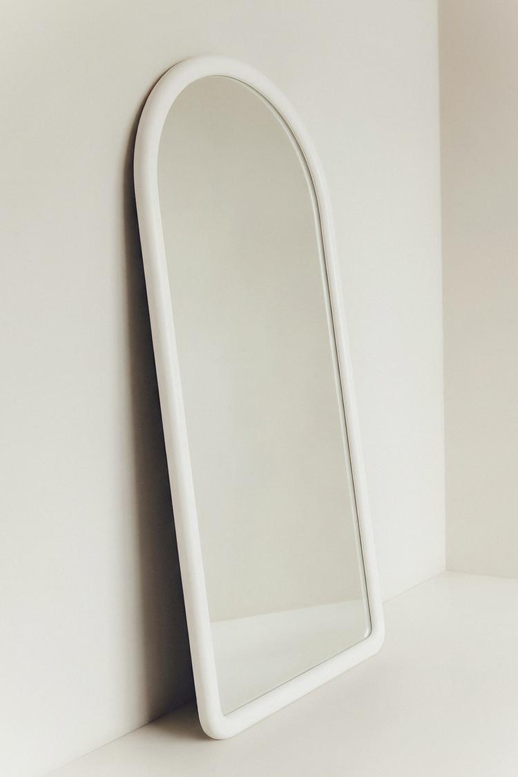 WOODEN ARCHED FULL LENGTH MIRROR — Cement