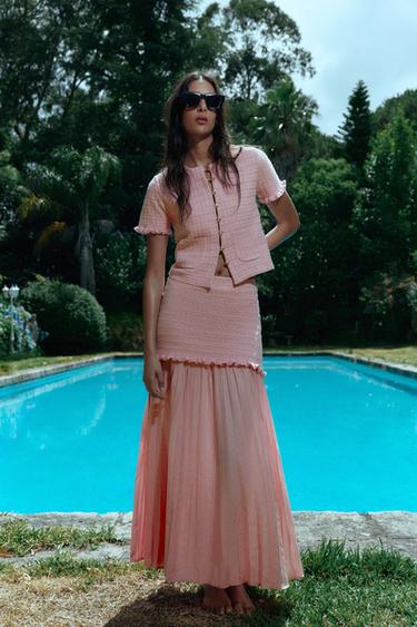 FALDA PUNTO COMBINADA - Rosa de Zara - Imagen 0