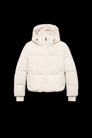 ANORAK CAPUCHA BORREGUILLO WATER REPELLENT WINDPROOF - Crudo de Zara - Imagen 0