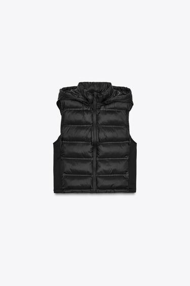COMBINED PADDED GILET - Black by Zara