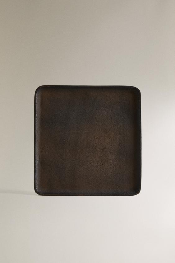BANDEJA DE METAL PRETA - cinza-antracito da Zara - Imagem 0