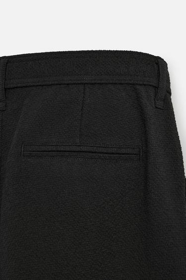 TEXTURED REGULAR FIT BERMUDA SHORTS - Black by Zara - Image 9
